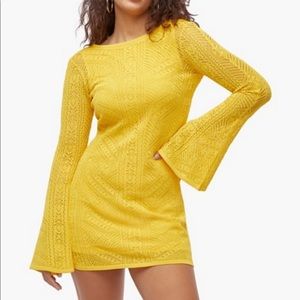 💛Crochet yellow shift dress